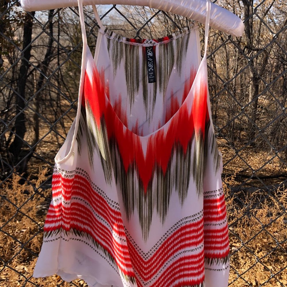 Silk Graphic Print Tank Top